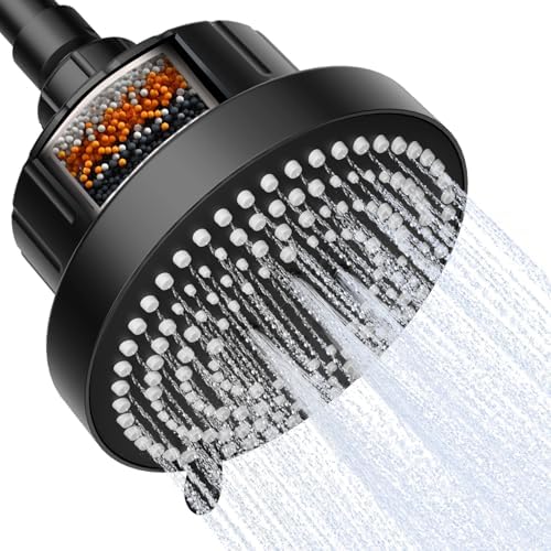 OFFO Filtered Shower Head, 20 Stage Shower Filter Head for Hard Water, 6 Modes High Pressure Shower Head with Filter for Remove Chlorine and Harmful, Matte Black by OFFO