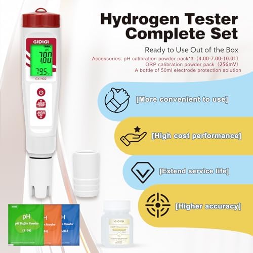 Water pH Tester, 4 in 1 pH H2 ORP ppm Meter for Water - Image 6