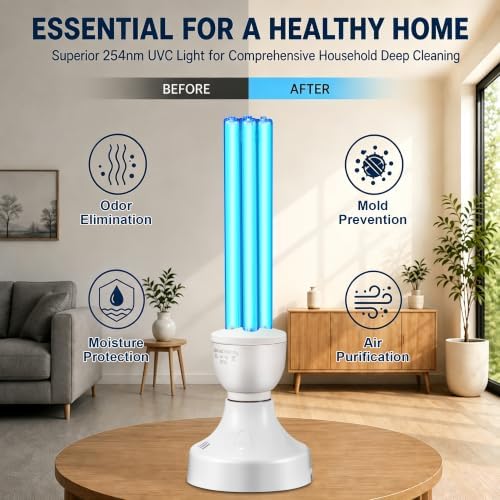 Qualirey 25W UV Light with E27 Base, Remote Control and Glasses,Ozone Free - Image 5