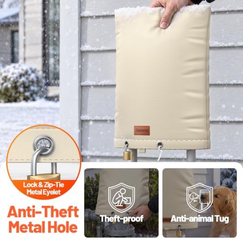 Backflow Preventer Insulation Cover 22" x 34" Pipe Covers for Outside Khaki - Image 5