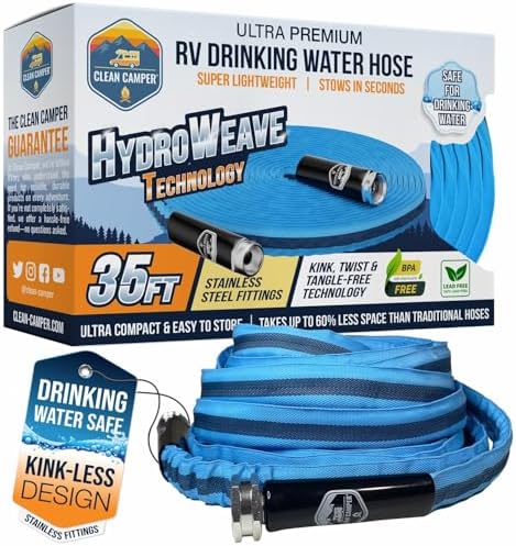Clean Camper RV Fresh Water Drinking Hose, 35', Kink-Free Design by CleanCamper