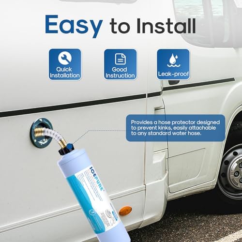 ICEPURE RV Water Filter with Hose Protector GAC & KDF Filtration, 1 Pack - Image 6
