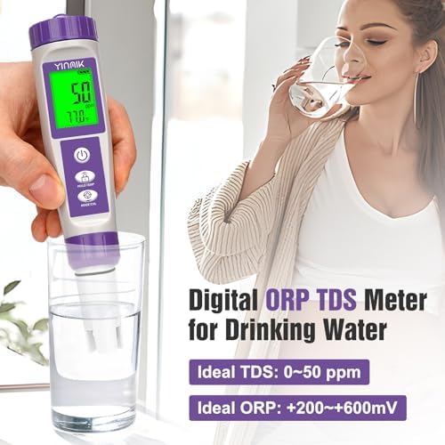 YINMIK Hydrogen Water Tester pH TDS Meter ORP Tester with Cleaning Solution - Image 3