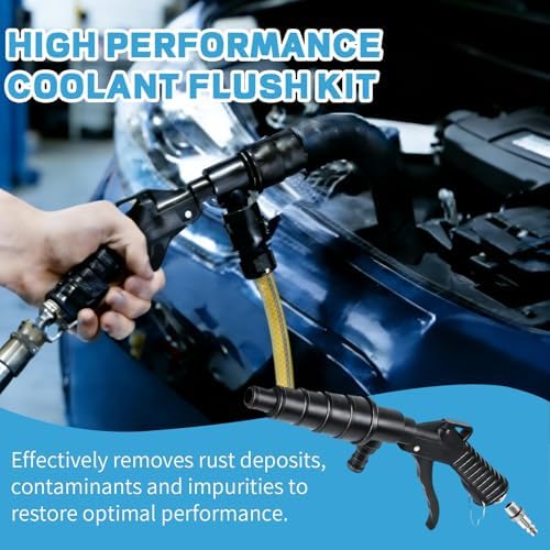 Coolant Flush Gun, Lever Action Heater Core Flush Kit with 3 Hose adapters (5/8 ", 3/4", 1/2 "), Radiator/Cooling System Flush kit for Automotive Coolant Flush, Nozzles Fit 19-40 mm Hoses - Image 3
