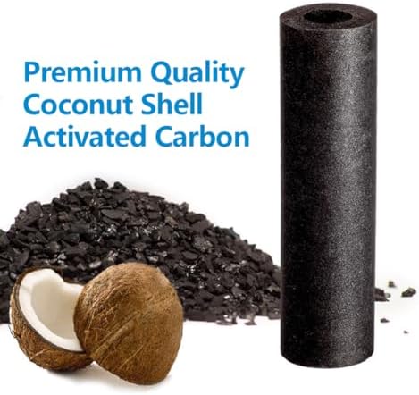3 Stage RO Water Filter Replacement Set - Sediment + GAC + CTO Post Carbon, 3 filters in a Set fit most 10“ RO water system, 10x2.5 inch, natural Cocoanut active charcoal filters - Image 4