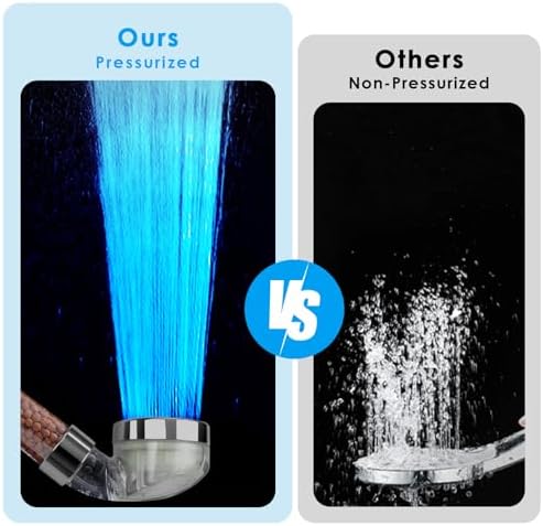 Vacto LED Handheld Shower Head Set with Filtration, Automatic 7-color Changing Shower Head Kit, Water Saving Showerheads with Filtration Beads, High Pressure Handheld Shower Head (No Hose and Bracket) - Image 6