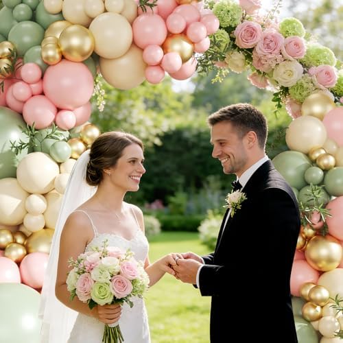 Pink and Green Gold Balloon Arch Kit for Baby Shower Birthday Decorations - Image 4