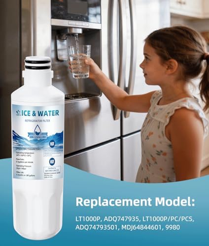 LT1000P ADQ747935 Water Filter For LG, Thin q Water Filter Replacement Fit LG LFXS26973S LRFOC2606S LRFVC2406S LMXS30796S LRFWS2906D LMXS30796D LRFWS2906V LFXS26973D LMXC23796S, 4 PACK QWFIZ - Image 5