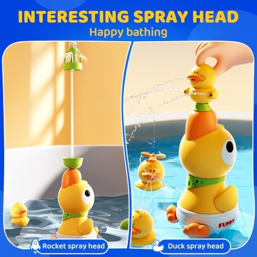 Kids Bath Toys, Kids Bath Shower Head for Bathtub with 4 Adjustable Sprayer, Control the Flow Rinser Kids with 3 Squirting Ducks for Kids in Bathtub Sink - Image 4