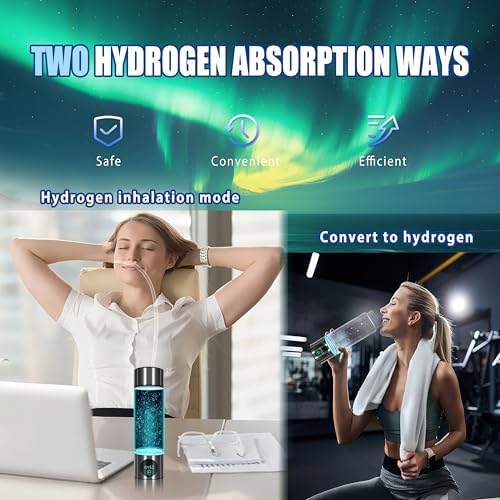 5.0 New Upgraded Hydrogen Water Bottle - Hydrogen Concentration up to 6000 PPB【Certified Hydrogen Generator】 2025 SPE/PEM Technology Odorless Double Hydrogen Content for Sports/Home/Office/Travel - Image 5
