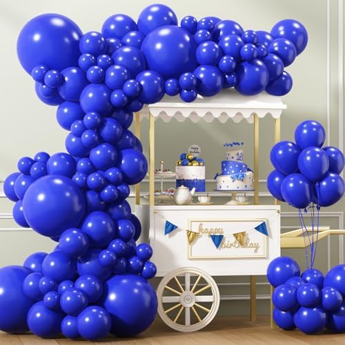 150pcs Royal Blue Balloons Different Sizes 18 12 10 5 Inch, Latex Balloons for Blue Themed Birthday Wedding Baby Shower Party, Grad Anniversary Supplies, Arch Kit Decoration by ZJHAI