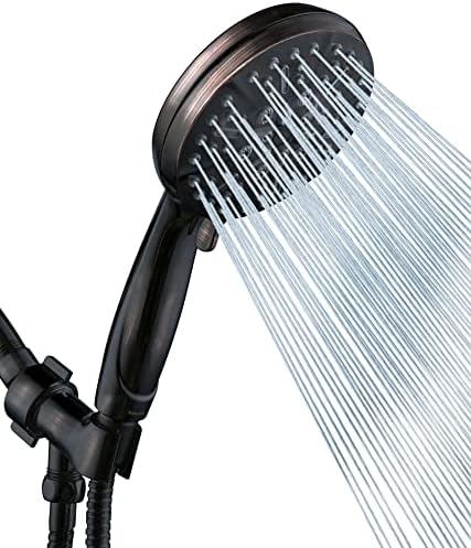 ORB High Pressure Shower Head with Handheld - Multifunctional High Flow Rain Showerhead with Extra 60" Long Hose and Adjustable Overhead Holder - Es la mejor regaderas para ducha (Oil Rubbed Bronze) by QualityOrientedManufacturer