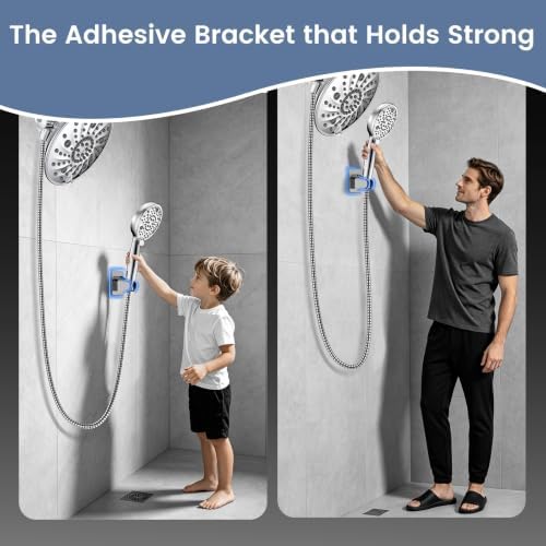 FEELSO Shower Head with Handheld Combo, 8" High Pressure Double Shower Head - Image 5
