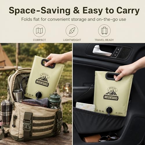 Collapsible Water Container Portable Water Jug with Spigot for Camping, Foldable Hiking Gear, Leakproof Liquid Carrier for Hiking, Travel, Emergency Preparedness, Outdoor Use (2 Pack 2 Gallon) - Image 2