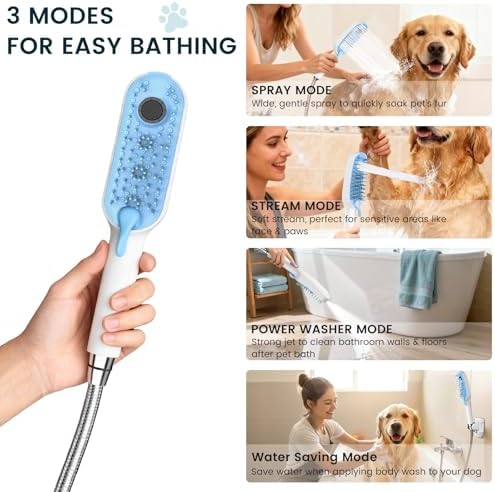 Dog Shower Attachment, Handheld Sprayer for Indoor & Outdoor Pet Bathing - Image 2