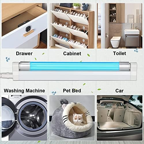Coospider 6W UV Light with Ozone,185nm Sanitizer Lamp with 3 Time Gear, UVC Lamp for Shoes/Closet/Cabinet/Bathroom 110V CTUV-6– Perfect Father's Day Gifts - Image 3