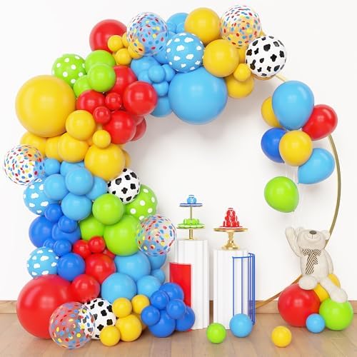 Amandir 153Pcs Blue Red Yellow Balloon Arch Garland Kit Different Sizes - Image 2
