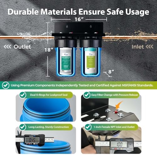 iSpring PFAS & Heavy Metals Whole House Water Filter System, SGS-Tested to Reduce 99% PFAS, 2-Stage Filtration Removes Lead, Heavy Metals, Chlorine, Sediment & Odor, 1” Inlet/Outlet Model: WGB21B-PFKS - Image 5