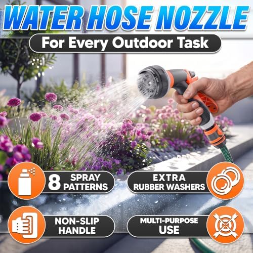 8 Pattern Garden Leak Proof Hose Nozzle Water High Pressure Sprayer - Image 4