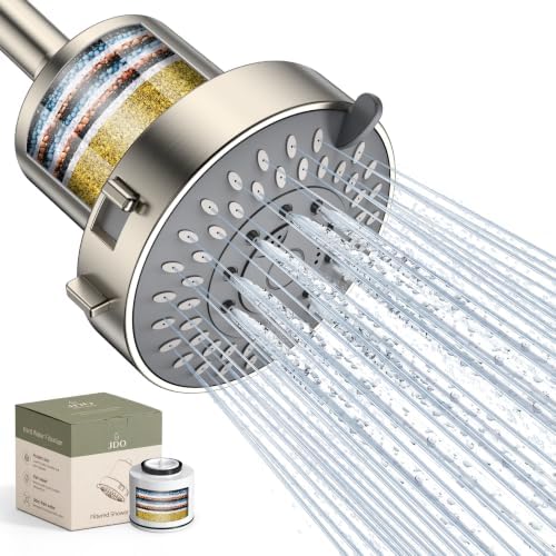 JDO High Pressure Filtered Shower Head, 5 Modes Rain Showerhead with Filter by JDO