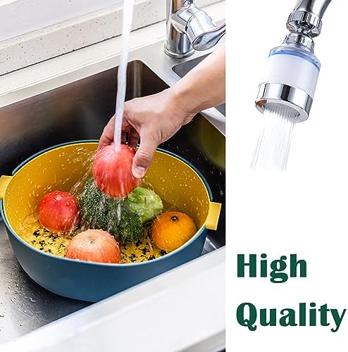 2-Pcs Sink Water Faucet Filter,360 Degree Rotating Faucet Filter Water Filter Purifier for Kitchen,Bathroom Sink,Removes Sediment and Large Impurities,with 6 Filter Cartridges - Image 6