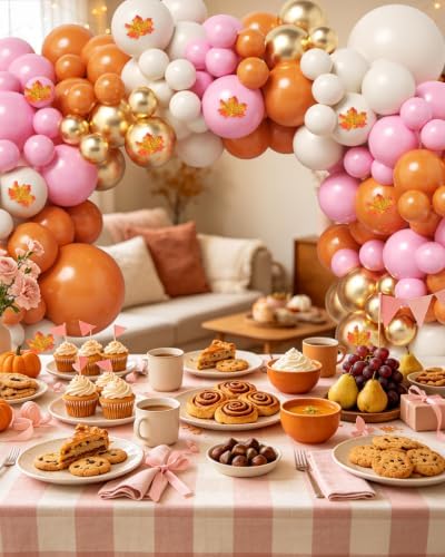 Fall Balloon Arch Kit for Autumn Thanksgiving Party Decorations Pink - Image 3