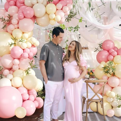 Pink and Yellow Balloon Arch Kit for Baby Shower Bridal Shower Decorations - Image 4