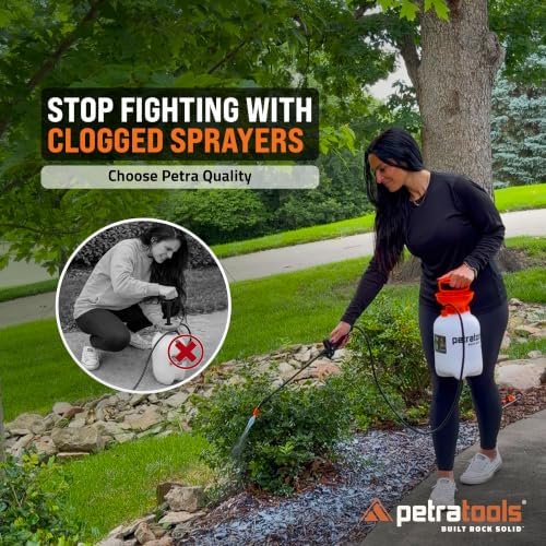 PetraTools HD101 Garden Pump Sprayer, 52-in Long Hose & 2 Nozzles, 1 Gallon - Image 6