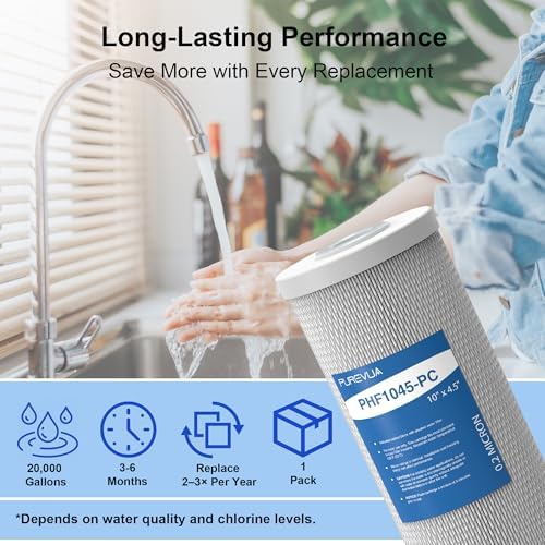 0.2 Micron 10" x 4.5" Whole House Sediment and Carbon Water Filter - Image 5