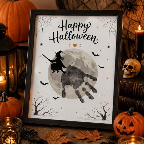 Pack of 5 Halloween Handprint Craft Cards for Kids, Halloween Handprint Art Keepsake Cards, DIY Paint Activity for Preschool, Daycare & Classroom - Image 6