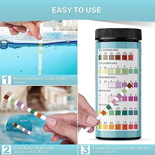 JNW Direct Hot Tub Test Strips for Spas - 6 in 1 Water Test [100 Pack] - Image 6