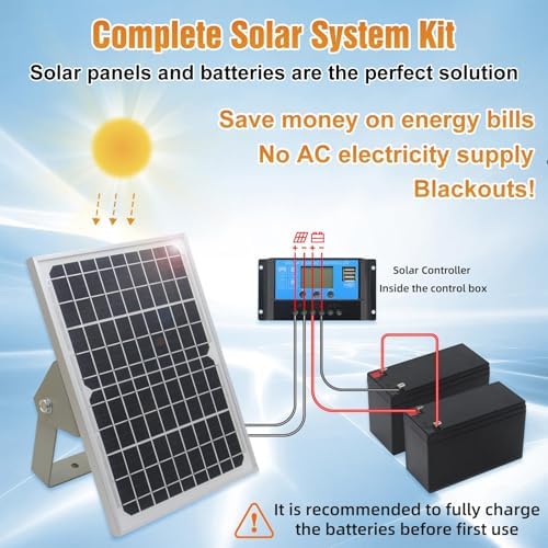 JUJIANG C026 Solar Gate Opener with Batteries & Solar Panel for Single Swing Gates Up to 770lb 16FT Automatic Gate Openers with Remote Complete Kit Medium Duty Automatic Gate Openers Solar Powered - Image 3