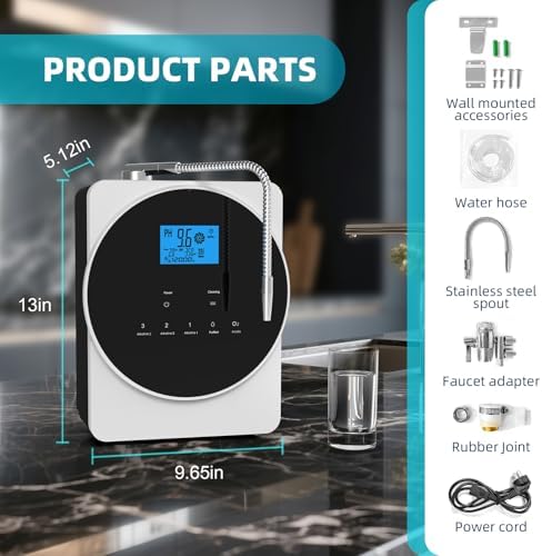 Alkaline Water Ionizer Machine, Water Machine PH 3.5-10.5 for Alkaline & Acidic Water, 11 Titanium Plates, Up to -600mV ORP, 12,000L Filter, 6 Water Settings, Auto-Cleaning, Intelligent Voice - Image 5