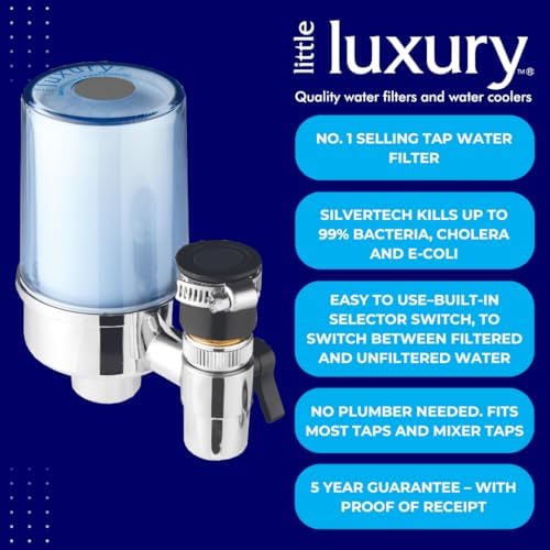 Little Luxury On Tap Water Filter, Kitchen, Water Filter Tap, Activated Carbon - Reduces Chlorine and Other Impurities, Easy Installation - Fits Standard Faucets - Image 6