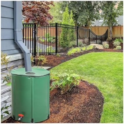 Rain Barrel Outdoor Water Storage Tank Portable Rainwater Harvesting System with Filter(Green,1000L) by Unknown
