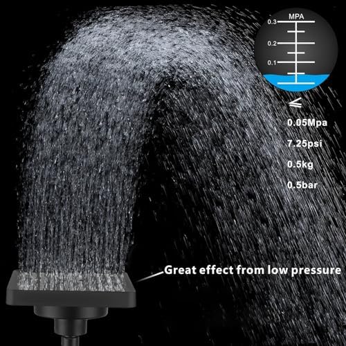 High Pressure Rain Shower Head with Filtered - 6" Square Showerhead Filter for Remove Chlorine and Harmful Substances, Improve Hair and Skin Problems, Matte Black - Image 2