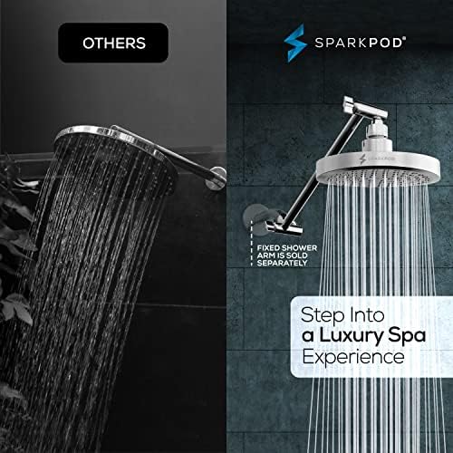 SparkPod 6" Round Rain Shower Head with 11" Shower Arm - Image 2