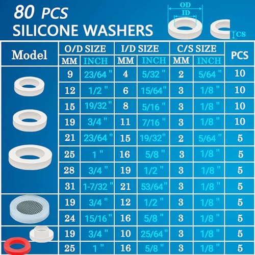 ZDBB 165 PCS Plumbing Hose Rubber Washers Assortment Set with Screen Filter and Silicone Washer Kit,for Shower Head Gasket Garden Hose Washing Machine Inlet Supply Lines Faucet Gaskets Replacement - Image 3