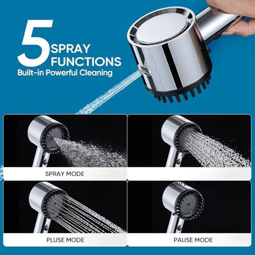 Filtered Shower Head with Handheld, 5 Spray Mode Showerhead with Filters - Image 6