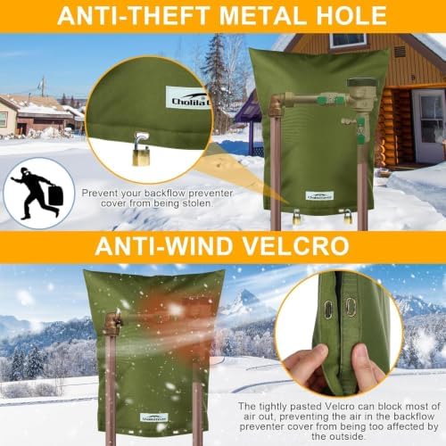 Insulated Backflow Preventer Pipe Pouch, 36W x 24H in, Green - Image 6