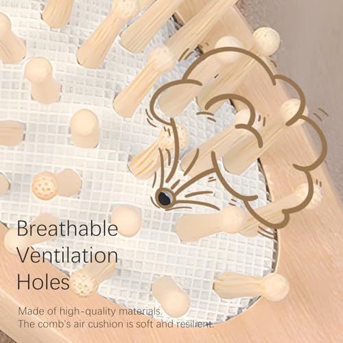 Baby Bath Grooming Kit Natural Wooden Hairbrush with Gentle Goat Bristles, Pear Wood Comb, and Soothing Massage Brush for Babies, Toddlers, and Kids - Image 3