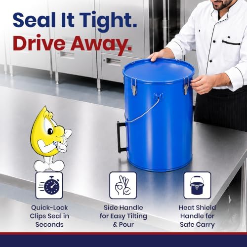 MirOil 6 Gallon Blue Oil Grease Bucket & Filter Pot - Image 5
