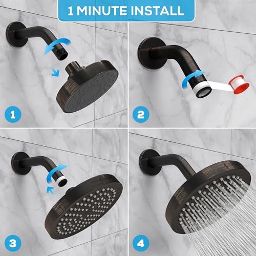 SparkPod Rain Shower Head, 6 Inch Round, Vintage Oil-Rubbed Bronze Finish - Image 4