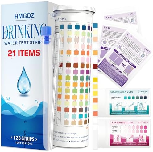 All-New 21 in 1 Drinking Water Testing Kit 123 Strips, Home Tap and Well Water Test Kit,Easy to Test and Read for Hardness, Iron, Lead, Copper, Fluoride,Chlorine by Unknown