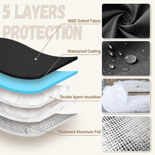 Backflow Cover, Backflow Preventers Protection, Pressure Vacuum Breaker Cover for Winter, Insulated Cover Pouch for Irrigation Backflow Valve, Sprinkler Valves Cover in Snow or Sun Exposure – Black - Image 3