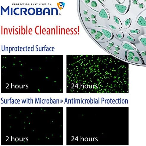 AquaDance Antimicrobial/Anti-Clog High-Pressure 30-setting Dual Head Combination Shower with Microban Nozzle Protection From Growth of Mold, Mildew & Bacteria for a Healthier Shower – Aqua Blue - Image 3