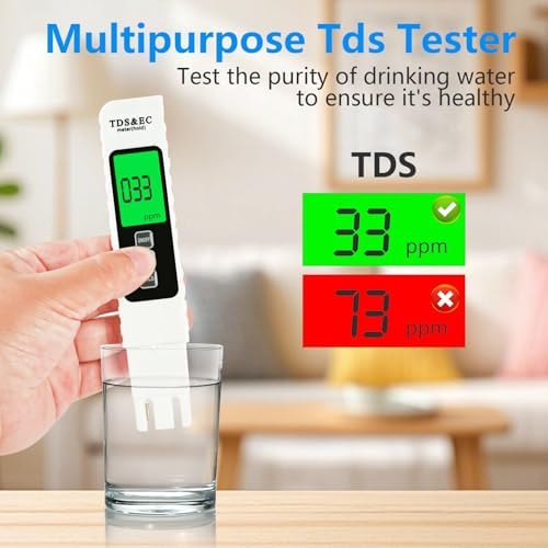 4 in 1 TDS Meter Digital Water Tester - Accurate and Reliable TDS EC & Temp(°C,°F) Meter, 0-9990ppm - Professional Testing for Drinking Water, RO/DI System, Aquariums etc - Image 4