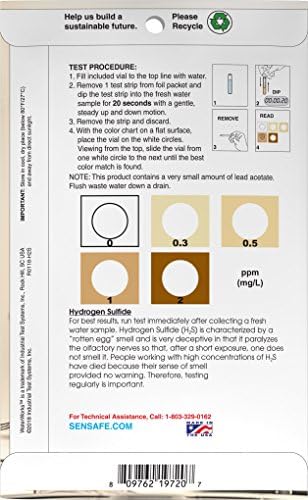 Industrial Test Systems 481167 WaterWorks Hydrogen Sulfide Water Test Strips, 30 foil Packed Tests - Image 2