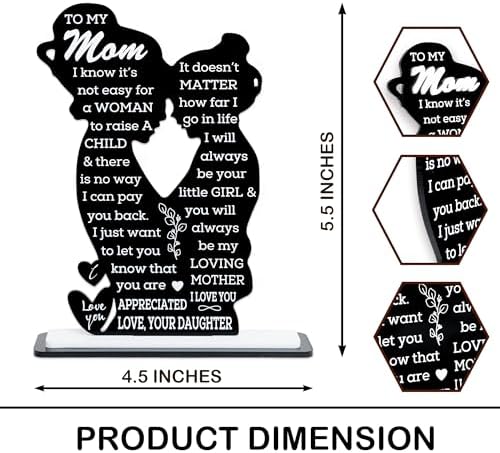 To My Mom Acrylic Plaque – Mom Gift from Daughter, Mother Daughter Gift, Best Mom Ever Giftt, Mother’s Day Gifts for Moms, Birthday gifts, Sentimental Momm Keepsake Home Decor - Image 2