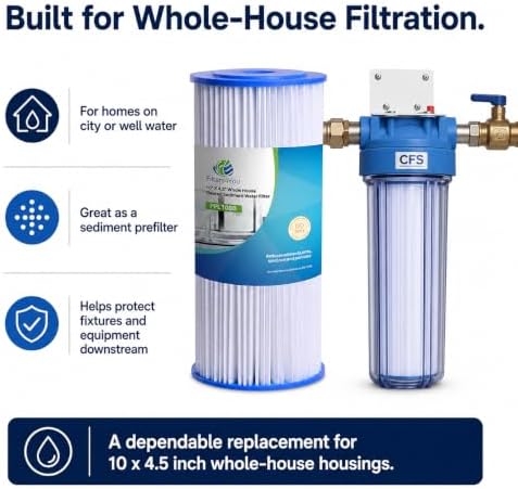 CFS Pleated Sediment Filters for HDX4PF4, 10 x 4.5 in, 30 Micron, 2 Pack - Image 6